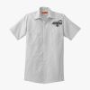 Short Sleeve Striped Industrial Work Shirt Thumbnail